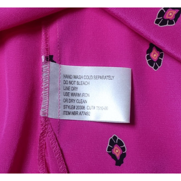 Silk Lore Magenta Shell Print Silk Camisole Scoop Neck Sleeveless MSPR $98 Sz M - Picture 11 of 12